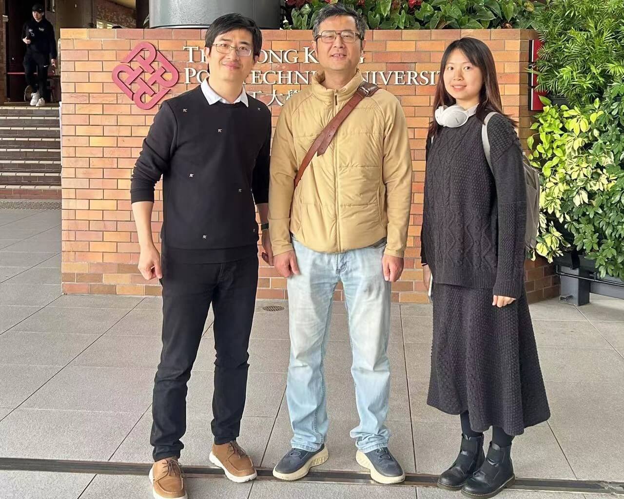 Prof. Zhao and Student Luoying Visit PolyU of Hong Kong